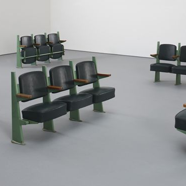 Jean Prouve - Row of three lecture hall chairs